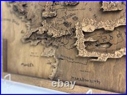 LOTR wooden map Detailed Middle Earth Tolkien map Unique gift fantasy lovers