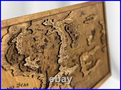 LOTR wooden map Detailed Middle Earth Tolkien map Unique gift fantasy lovers