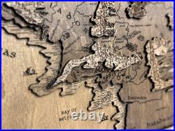 LOTR wooden map Detailed Middle Earth Tolkien map Unique gift fantasy lovers
