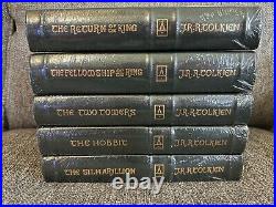 Lord Of The Ring 5 Piece Book Set. NEW Leather bound 22kt Gold Embossed