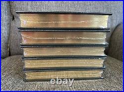 Lord Of The Ring 5 Piece Book Set. NEW Leather bound 22kt Gold Embossed