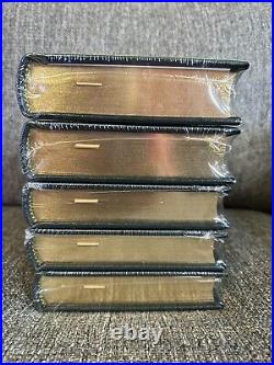 Lord Of The Ring 5 Piece Book Set. NEW Leather bound 22kt Gold Embossed