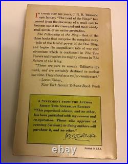 Lord Of The Rings, 1965. First Authorized Edition, Ballantine. Rare Green Cover