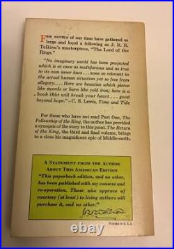 Lord Of The Rings, 1965. First Authorized Edition, Ballantine. Rare Green Cover