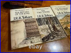 Lord Of The Rings JRR Tolkien 3 Books Paperback Gold Foil Box Set Ballantine