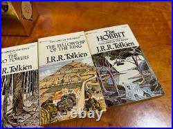 Lord Of The Rings JRR Tolkien 3 Books Paperback Gold Foil Box Set Ballantine