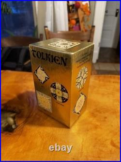 Lord Of The Rings JRR Tolkien 3 Books Paperback Gold Foil Box Set Ballantine