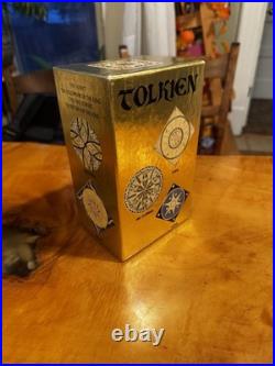 Lord Of The Rings JRR Tolkien 3 Books Paperback Gold Foil Box Set Ballantine