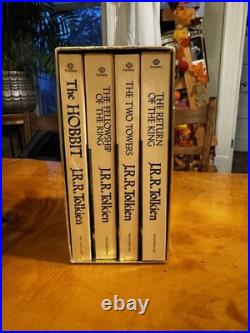 Lord Of The Rings JRR Tolkien 3 Books Paperback Gold Foil Box Set Ballantine