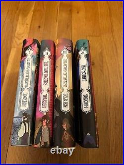 Lord of The Rings 1-3 + The Hobbit By J. R. R. Tolkien with Nerdy Ink Dust Jackets