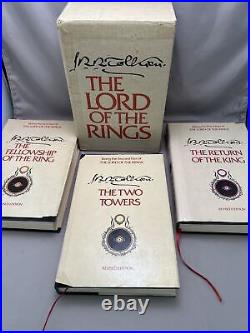Lord of The Rings Tolkien 1978 Box Set of 3 Houghton 2nd Hard Cover DJ With Maps