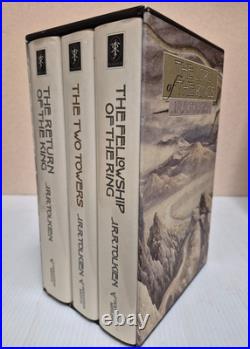 Lord of the Rings 1-3 Trilogy Box Set JRR Tolkien Hardcover with Foldout Maps
