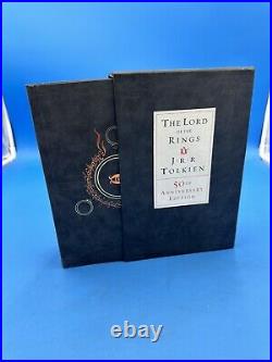 Lord of the Rings 50th Anniversary Edition, Hardcover Book by Tolkien Gold Trim