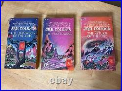 Lord of the Rings JRR Tolkien Authorized Ed Ballantine Books Box Set VNTG LOTR