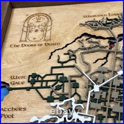 Lord of the Rings Tolkien Topographical Lasercut Map of the Mines of Moria RARE