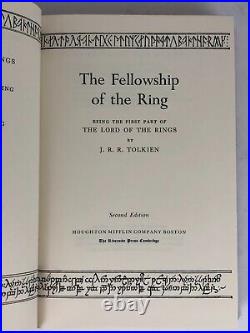 Lord of the Rings Trilogy JRR Tolkien HC DJ BCE set slipcase 1965 VG