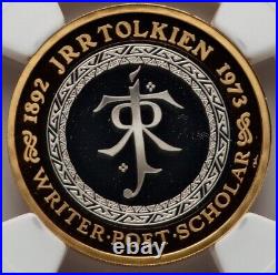 NGC PF70 JRR Tolkien 2023 50th Ann Lord Of The Rings G Britain 0.999 SILVER Coin