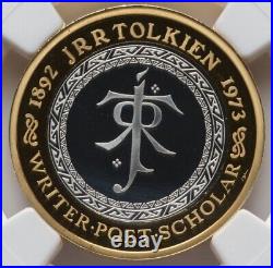 NGC PF70 JRR Tolkien 2023 50th Anniv Lord Of The Rings, G Britain SILVER PIEFORT