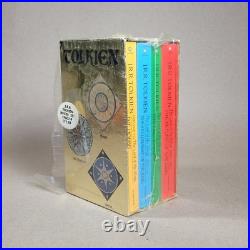 New 1973 THE HOBBIT + LORD OF THE RINGS Gold Foil Box Set 4 Titles JRR Tolkien