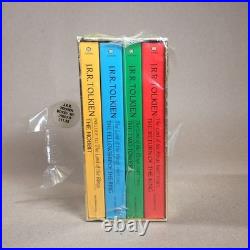 New 1973 THE HOBBIT + LORD OF THE RINGS Gold Foil Box Set 4 Titles JRR Tolkien