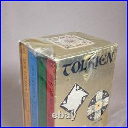 New 1973 THE HOBBIT + LORD OF THE RINGS Gold Foil Box Set 4 Titles JRR Tolkien