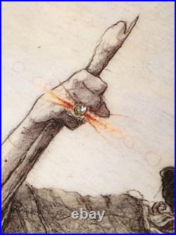 ORIGINAL 1976 Vintage Lord of the Rings Tolkien Laquer Art 25 X 35 Inches Jewel