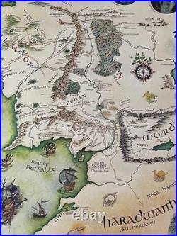 Original Lord of the Rings LOTR Tolkien Map of Middle Earth Movie Poster 20x29