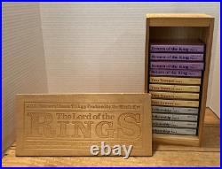 RARE Lord of the Rings Trilogy Audiobook 12 CASSETTE WOOD BOX SET JRR TOLKIEN