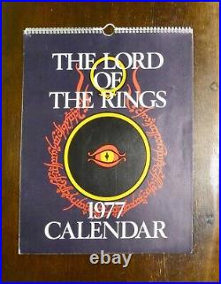 RARE The Lord Of The Rings 1977 Calendar J R R Tolkien George Allen & Unwin