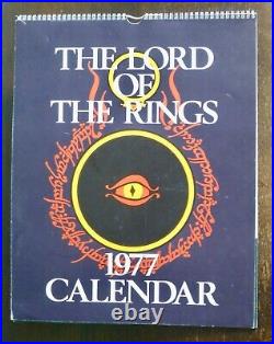 RARE The Lord Of The Rings 1977 Calendar J R R Tolkien George Allen & Unwin