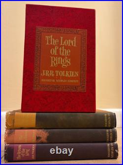 RARE VTG 1965 Lord Of The Rings RED BOX SET J. R. R. Tolkien 2nd Ed HC withMaps