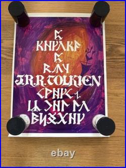 Rare! First Elvish Language Poster! 1970-73 Lord Of The Rings J R R Tolkien