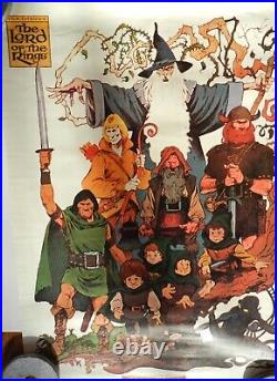 Rare Vintage 1978 LORD OF THE RINGS Movie Poster JRR Tolkien animated movie