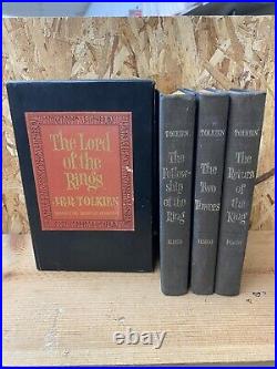 Set of 3 of the Lord of the Rings by J. R. R. Tolkien 1965 Leatherback GOOD