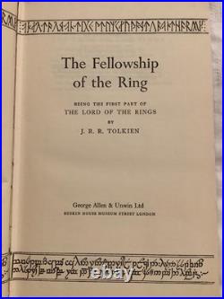 THE FELLOWSHIP OF THE RING, LORD OF THE RINGS JRR TOLKIEN 1ST ED, 5th IMP 1956