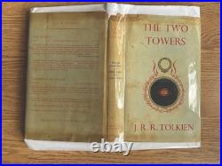THE TWO TOWERS J. R. R. Tolkien 1st Ed 2nd Impression 1955 VG/VG With Jacket Map