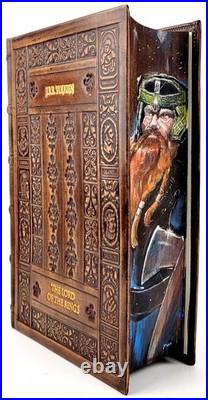 TOLKIEN THE LORD OF THE RINGS premium leather binding, foreedge painting