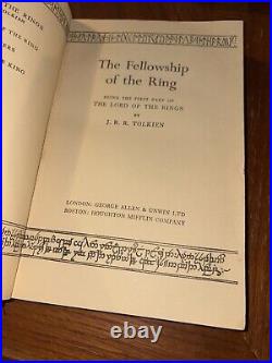 The Fellowship Of The Ring J. R. R. Tolkien 1st American Edition 9th or 10th Impr