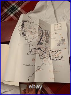 The Lord Of The Rings Red Leather 1994 Collector Edition JRR Tolkien WITH MAP