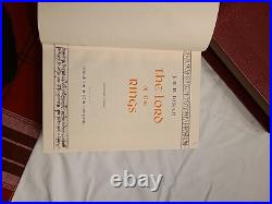The Lord Of The Rings Red Leather 1994 Collector Edition JRR Tolkien WITH MAP
