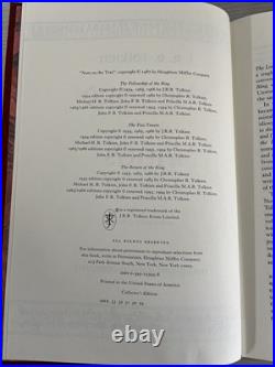 The Lord Of The Rings Tolkien Houghton Mifflin Collection Edition 1987