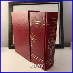The Lord of the Rings Red Leather HMCO Collectors Edition Map & Slipcase 1987 The Lord of the Rings Red Leather HMCO Collectors Edition Map & Slipcase 1987