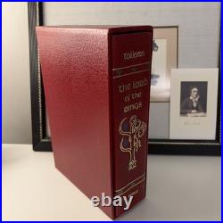 The Lord of the Rings Red Leather HMCO Collectors Edition Map & Slipcase 1987 The Lord of the Rings Red Leather HMCO Collectors Edition Map & Slipcase 1987