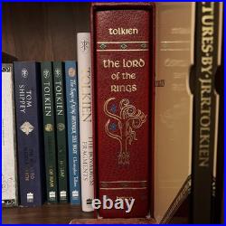 The Lord of the Rings Red Leather HMCO Collectors Edition Map & Slipcase 1987 The Lord of the Rings Red Leather HMCO Collectors Edition Map & Slipcase 1987