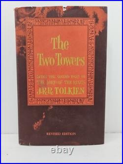 The Two Towers Tolkien 1965 Revised Edition 3rd Printing HC DJ Map