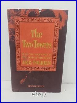 The Two Towers Tolkien 1965 Revised Edition 3rd Printing HC DJ Map