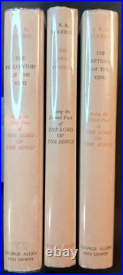 Tolkien HB Hobbit LotR Lord of the Rings 1st Edition 8/7/6 Impression GA&U NICE