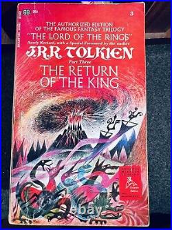 Tolkien LORD OF THE RINGS 1st Ballantine printing w. THE HOBBIT 2nd printing PB