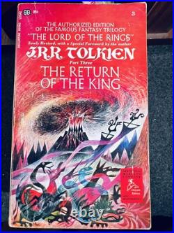 Tolkien LORD OF THE RINGS 1st Ballantine printing w. THE HOBBIT 2nd printing PB