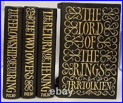 Tolkien Lord Of The Rings Limited Edition Folio Society Leather Book Set 2002